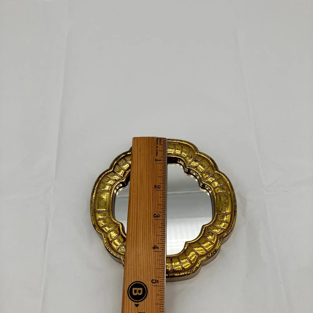 Wall Mirror Scalloped 5.5in Gold Antique Finish Decorative Accent